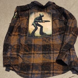 Men's Graphic Plaid Button Down Shirt